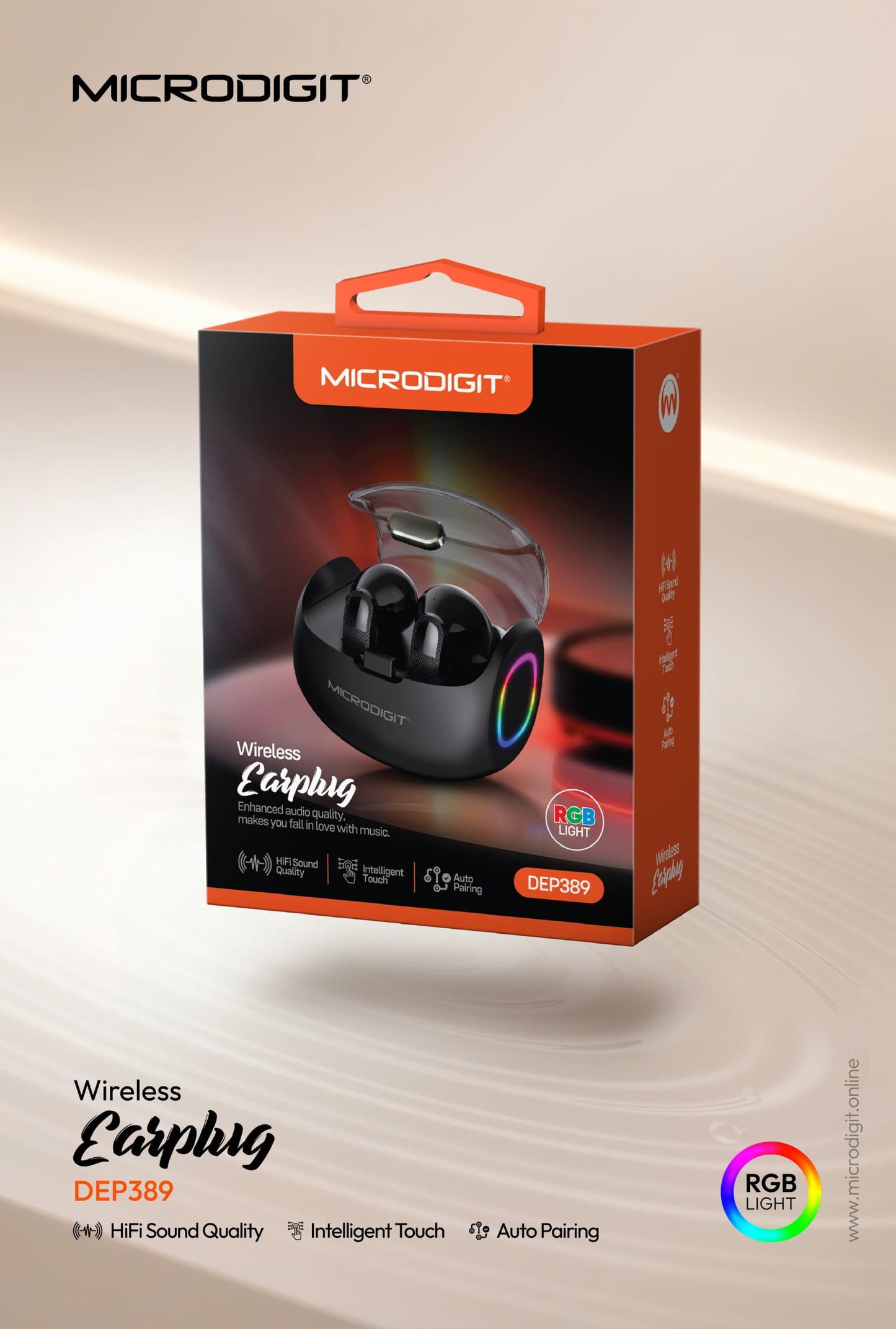 Microdigit DEP389 Wireless Earplugs – Enhanced Audio Quality, Immersive Music Experience