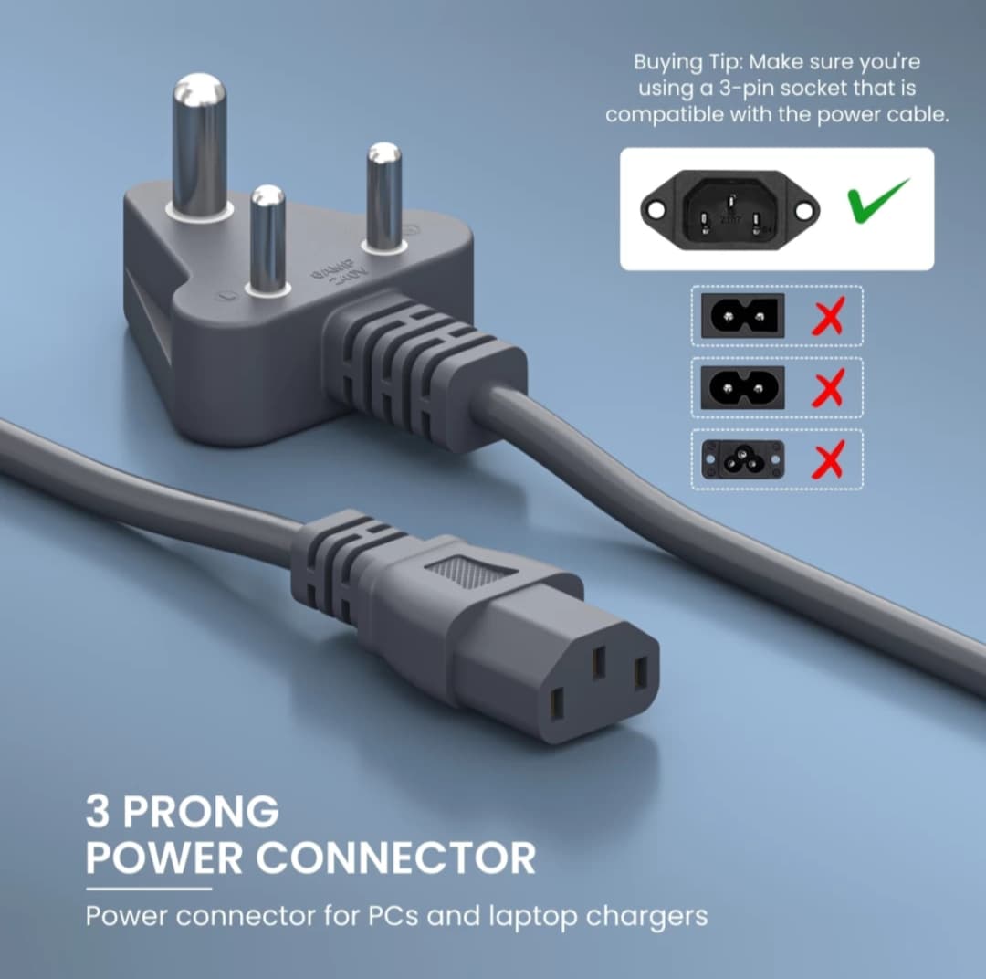 1.5m – Desktop & PC Power Cable