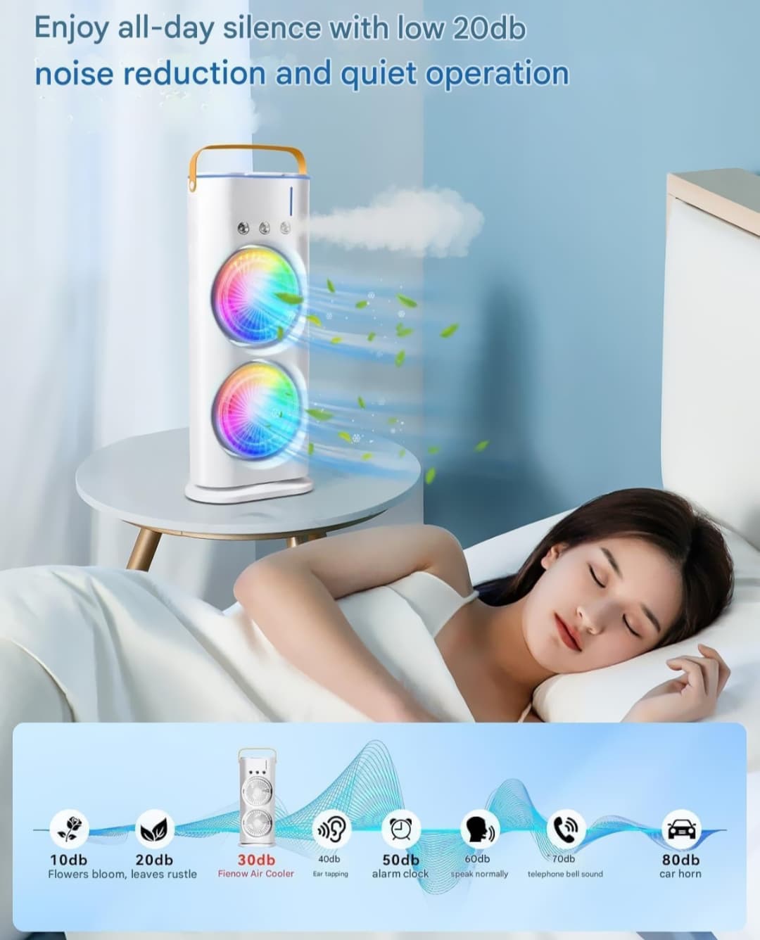 Double-Ended Spray Fan with LED Light & Remote Control