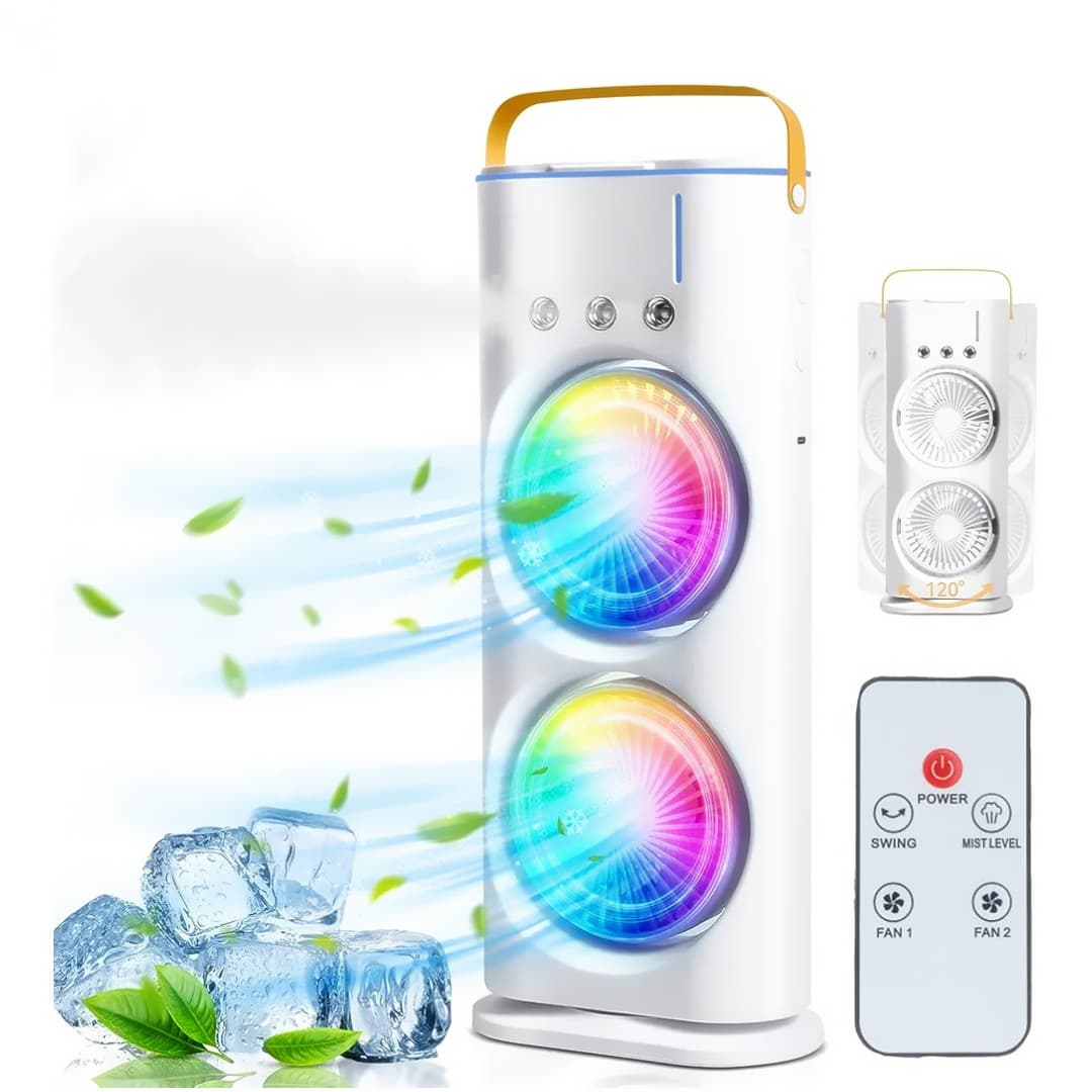 Double-Ended Spray Fan with LED Light & Remote Control