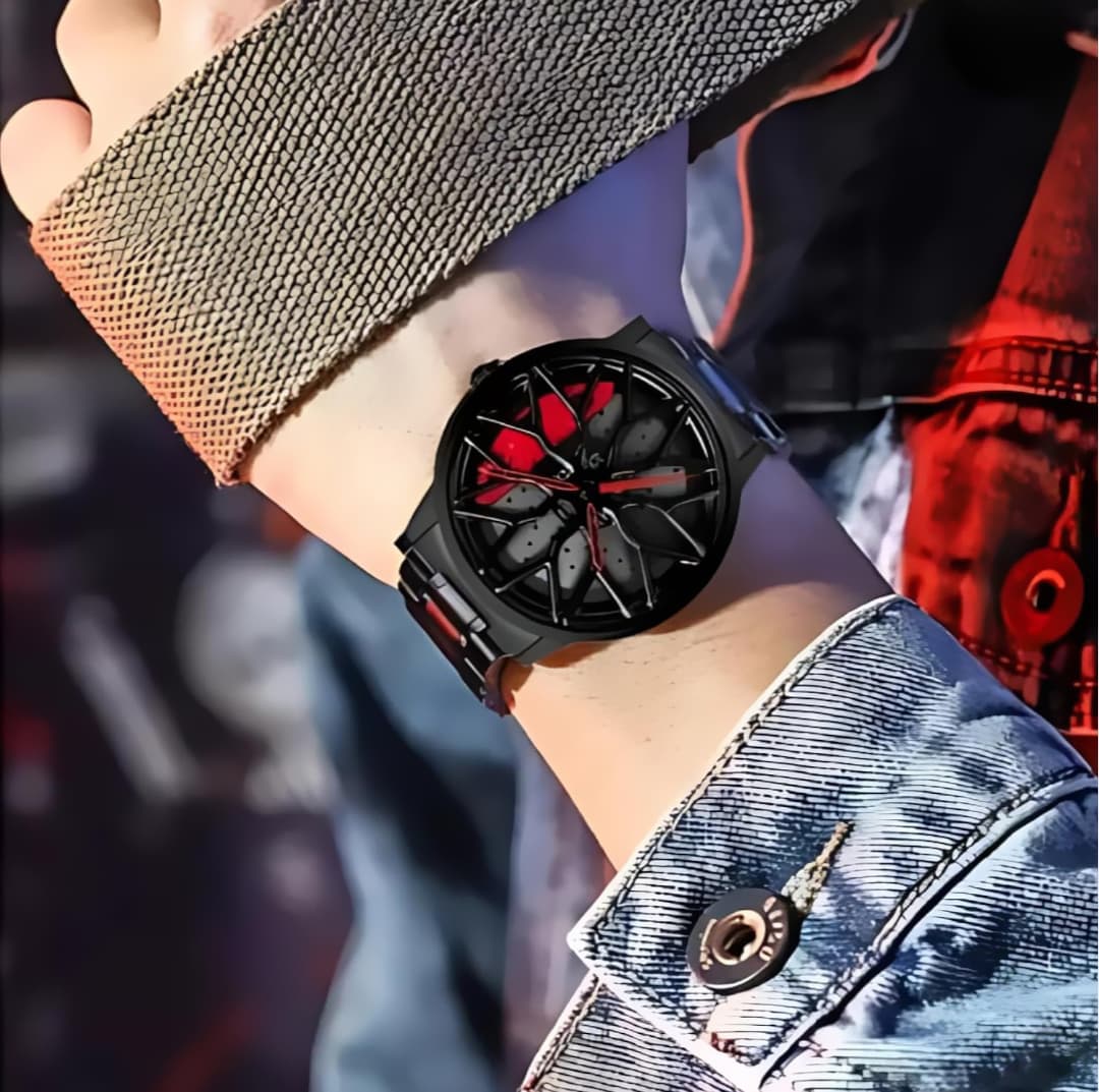 Car Wheel Rolling Dial Watch