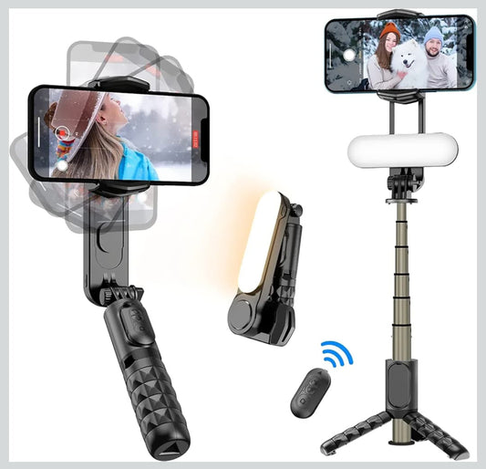 Q09 Gimbal Stabilizer Selfie Stick Tripod