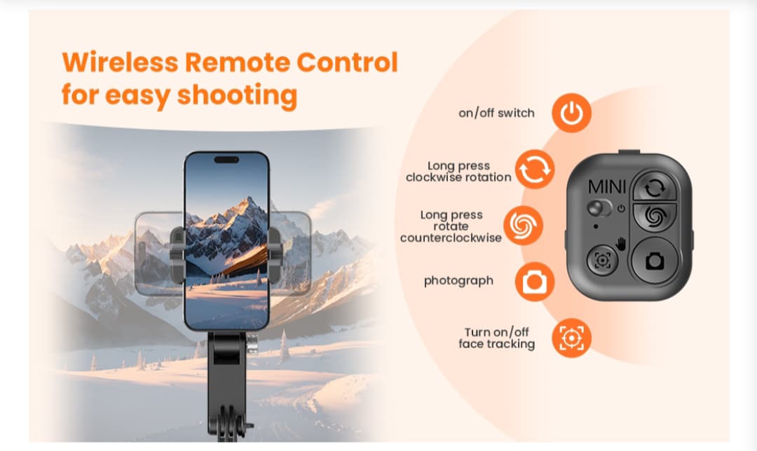 C16 AI Gimbal – 360° Smart Tracking | Auto Face/Object Recognition