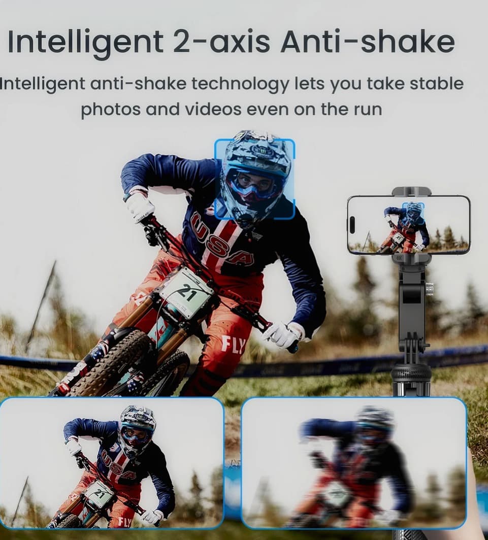 C16 AI Gimbal – 360° Smart Tracking | Auto Face/Object Recognition