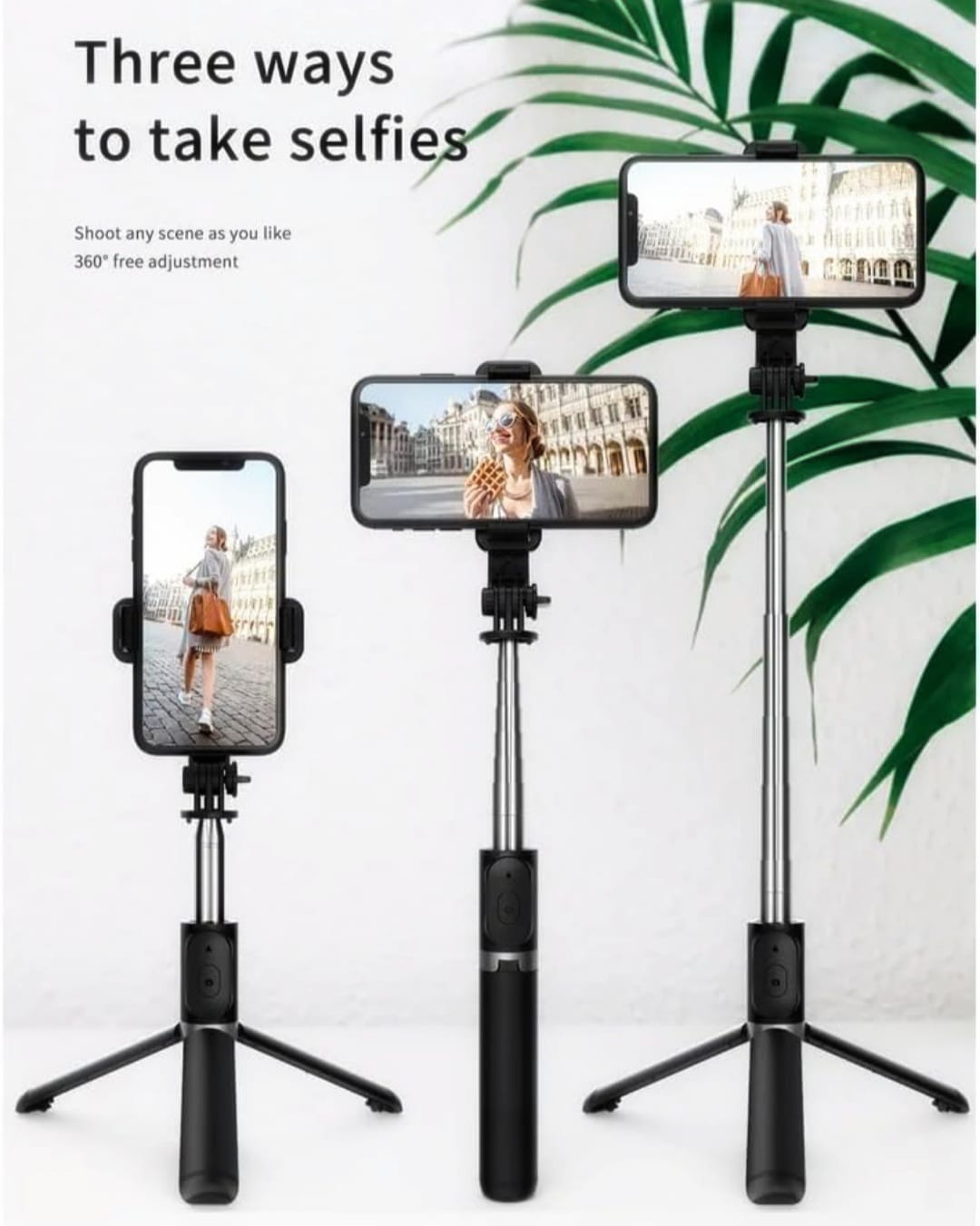 Q07 Extendable Selfie Stick with Wireless Remote and Tripod