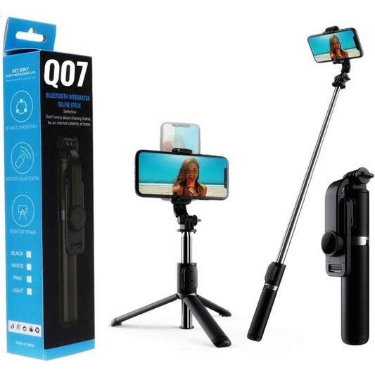 Q07 Extendable Selfie Stick with Wireless Remote and Tripod