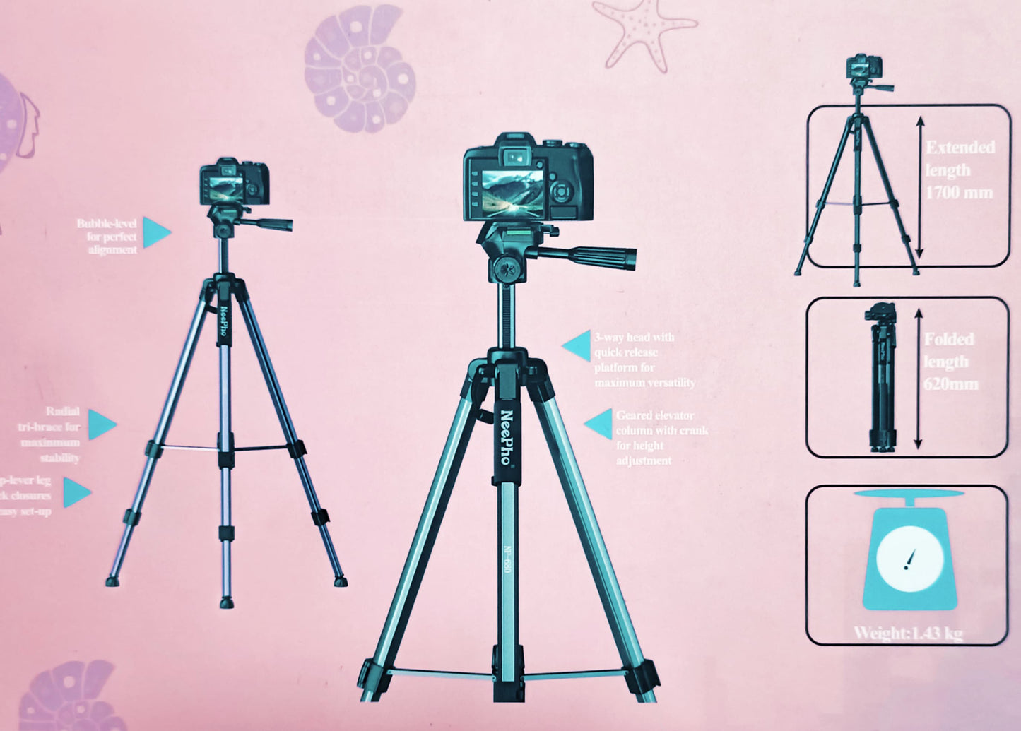 NP-680 Professional Heavy Duty Tripod