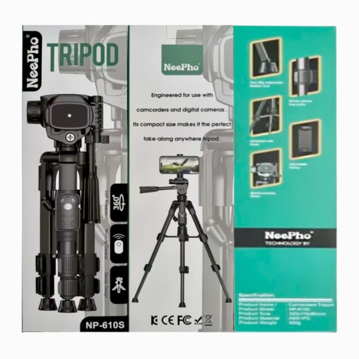 Neepho NP-610S Camera & Mobile Tripod Stand with Wireless Support