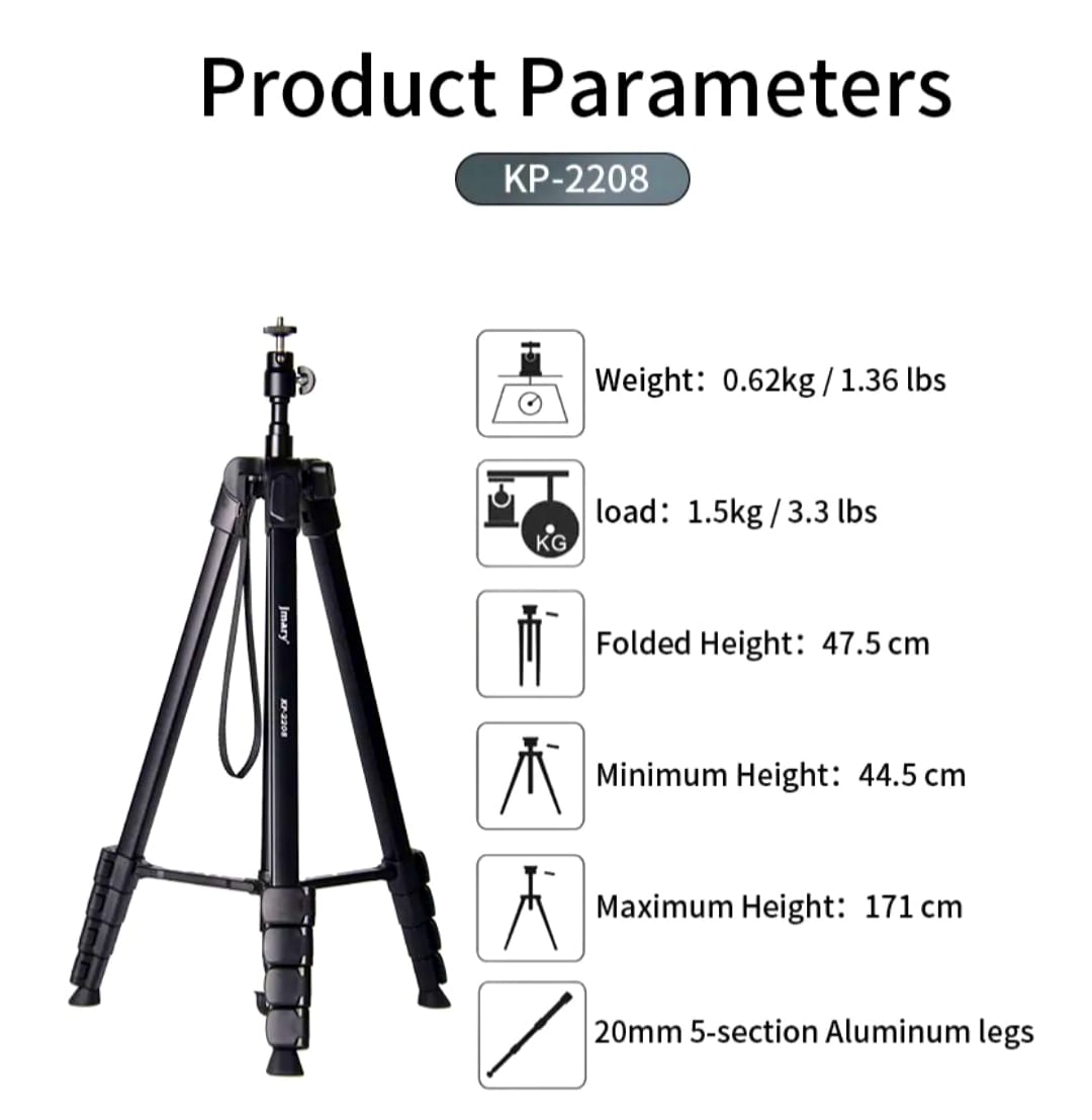 Jmary KP-2208 2-in-1 Aluminum Tripod & Monopod