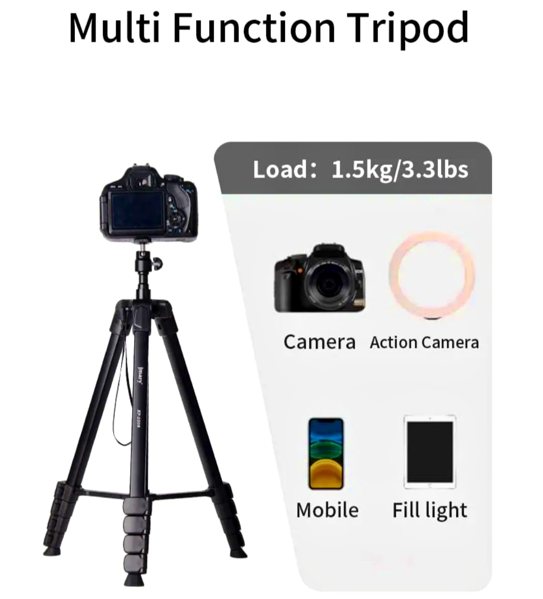 Jmary KP-2208 2-in-1 Aluminum Tripod & Monopod