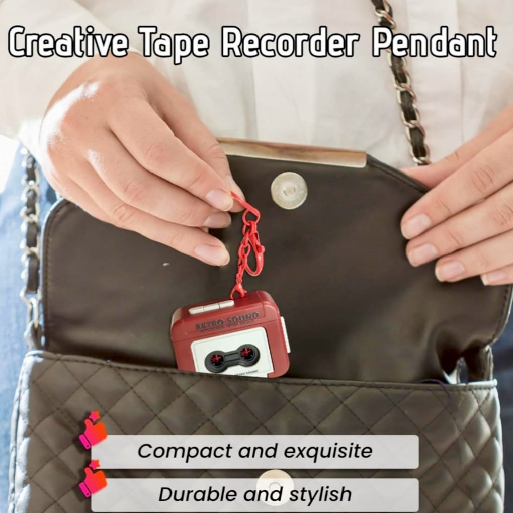Retro Mini Tape Recorder Keychain