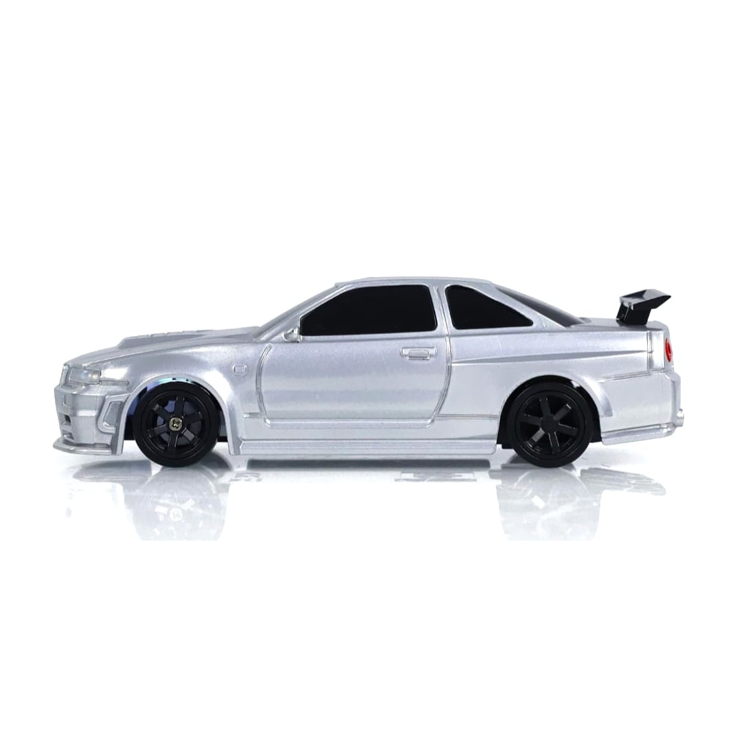 1:43 RC Drift Nissan GT-R R34 (Silver)