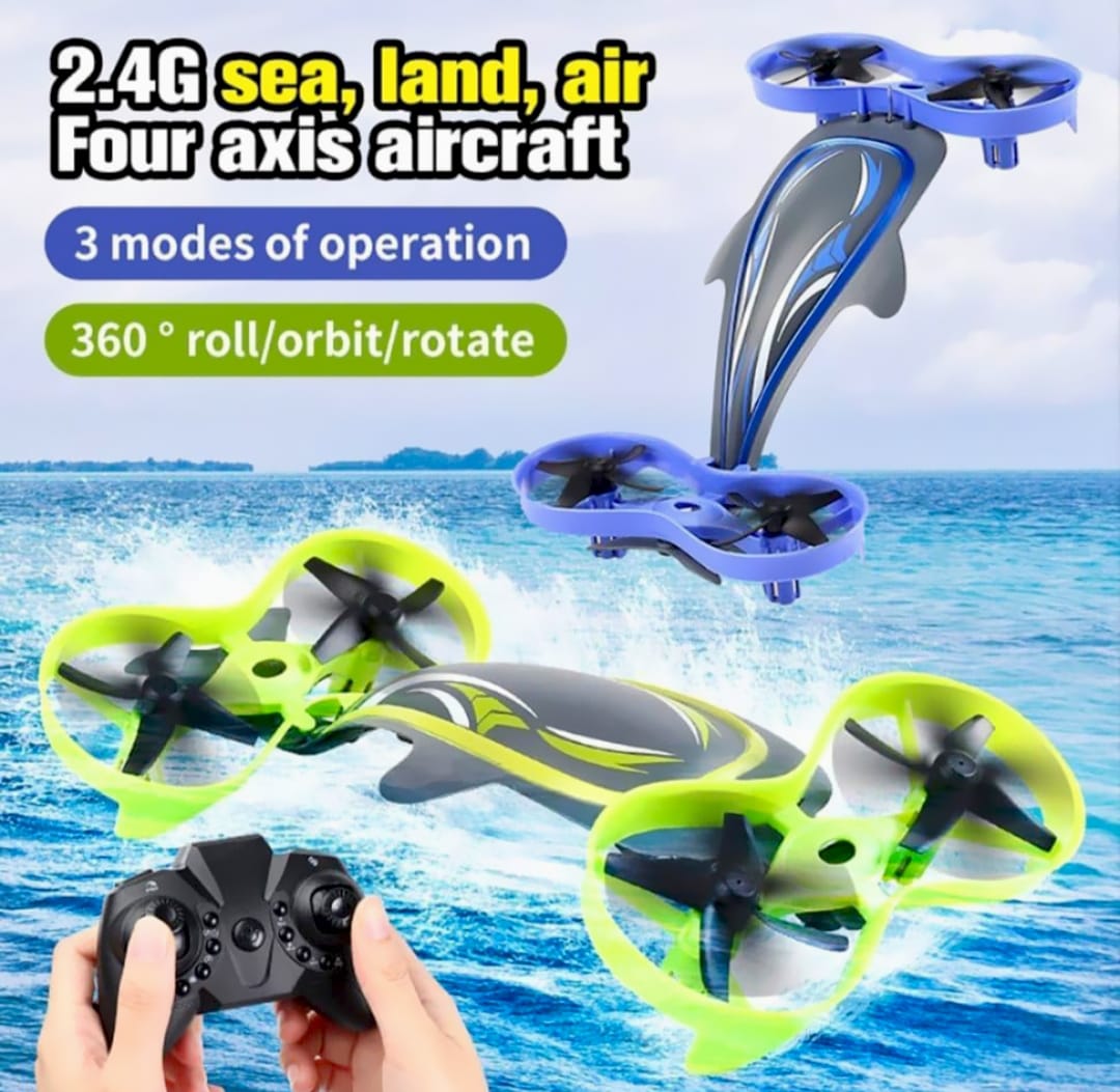 Flying Whale 3-in-1 – Air, Land & Water Toy (Green)