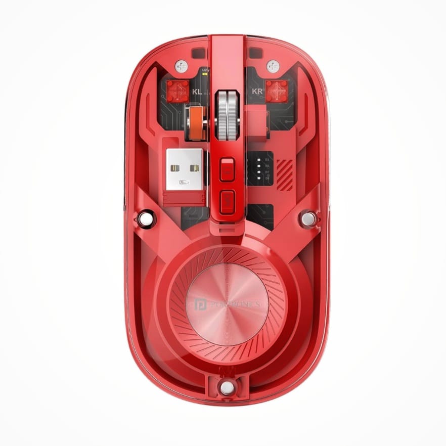 Transparent Wireless Bluetooth Mouse with Dual Connectivity & Rechargeable Battery