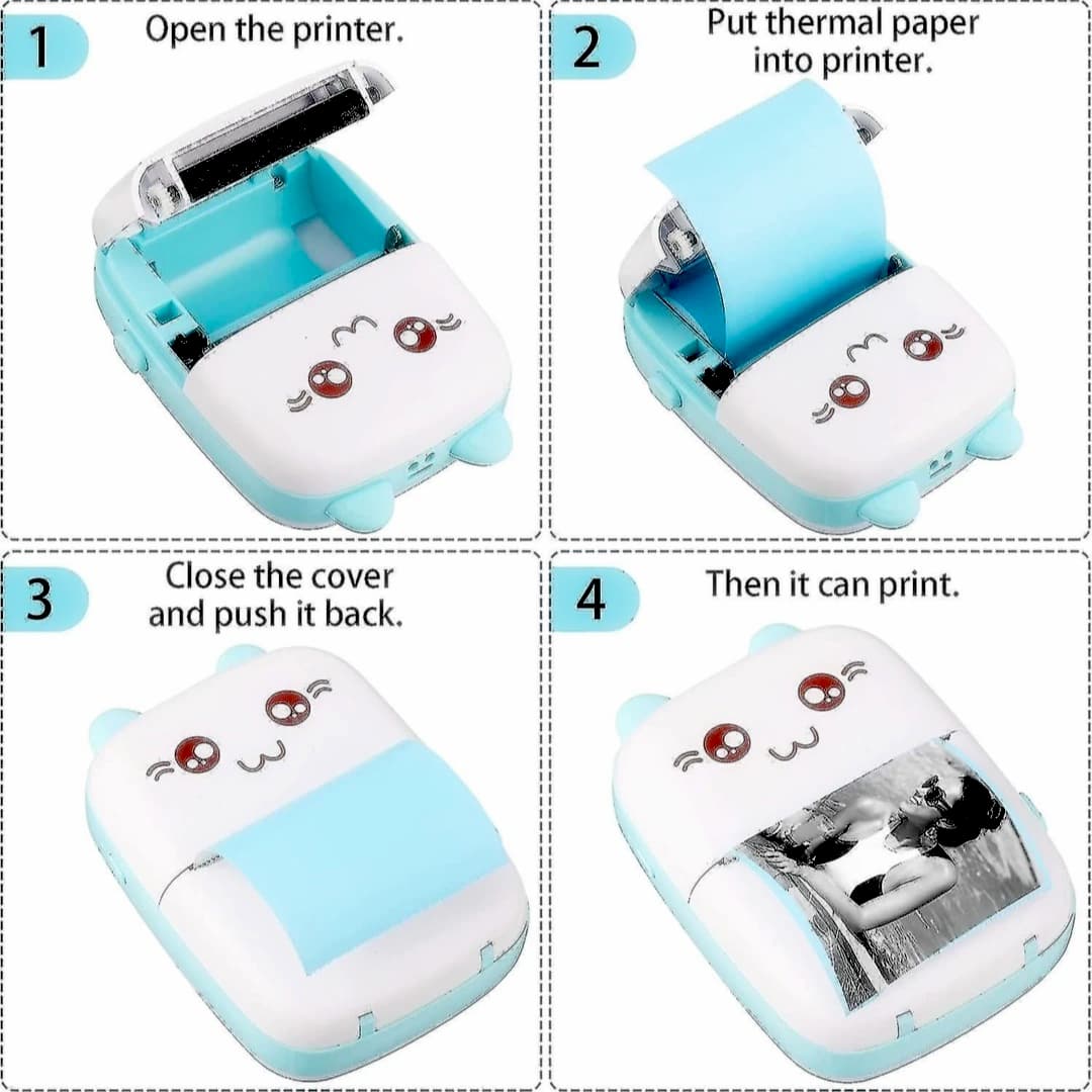 Mini Bluetooth Thermal Printer – Portable, Ink-Free & Rechargeable