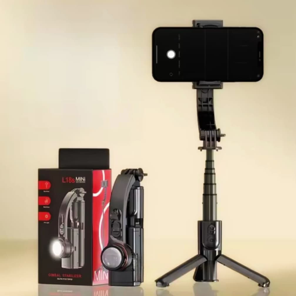 L18s Mini Gimbal Stabilizer with AI Selfie Stick - Wireless Tripod with Remote & Fill Light