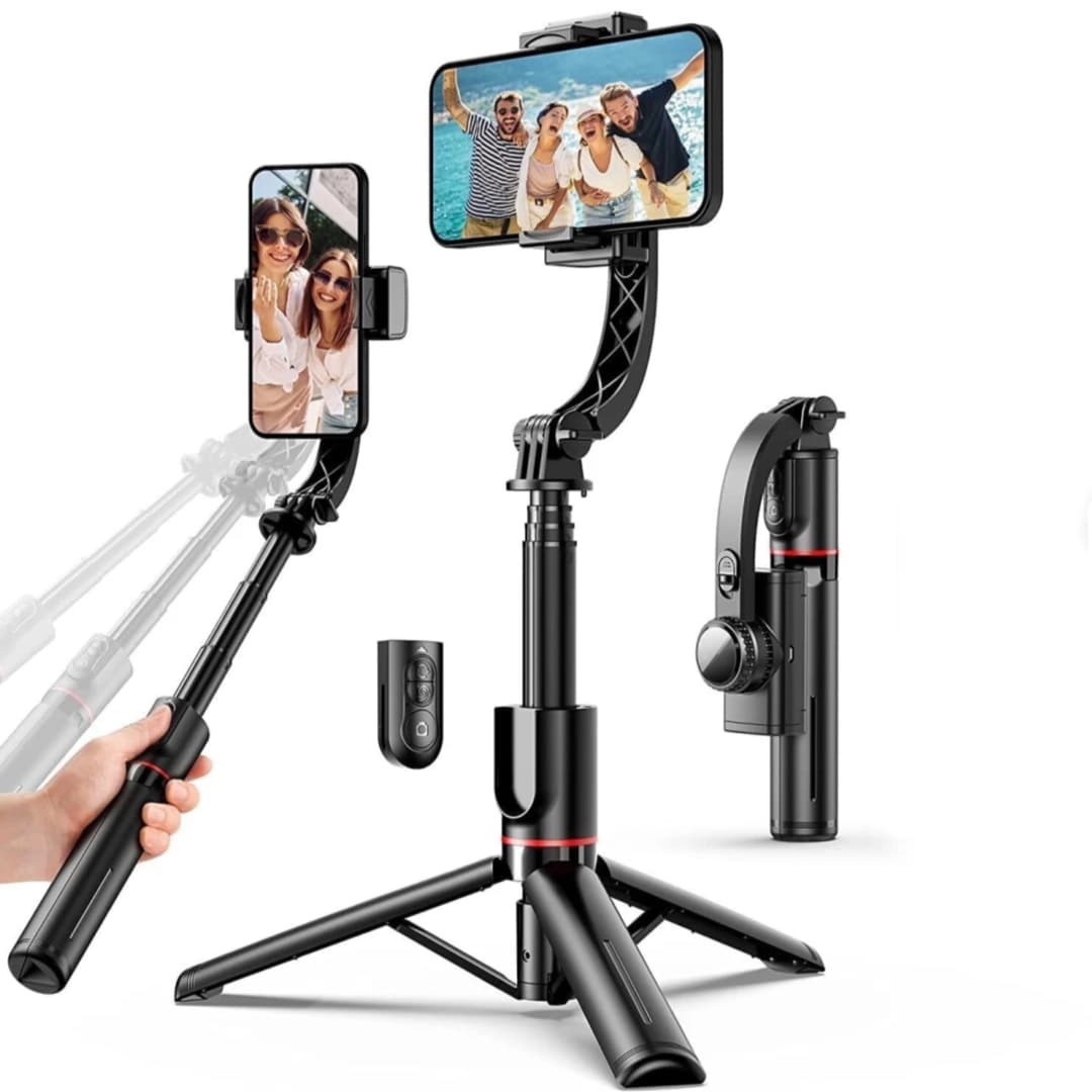 L19 Mobile Gimbal Stabilizer with Wireless Remote, Extendable Selfie Stick & Tripod