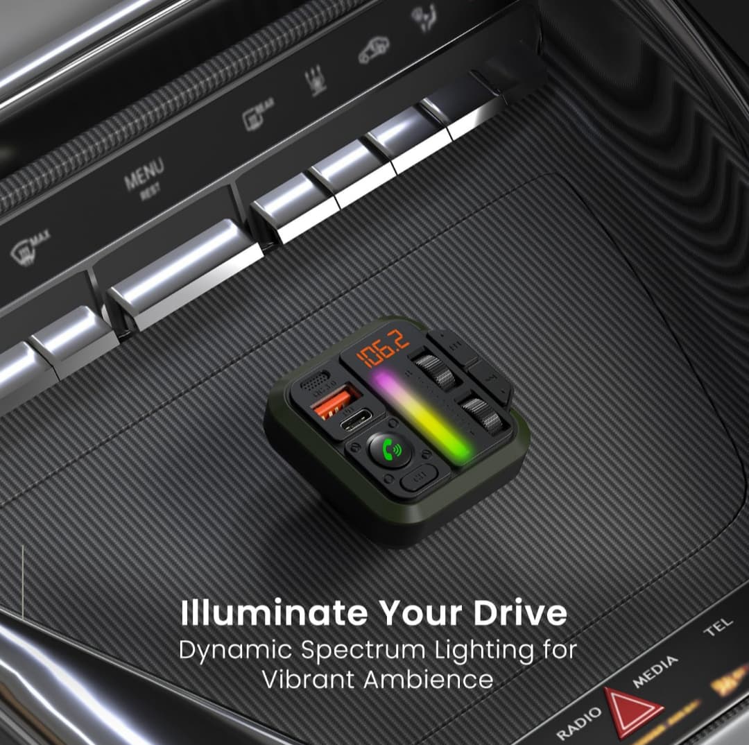 Car Bluetooth Receiver with Hands-Free Calling & Music Streaming