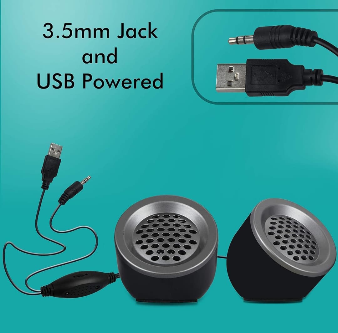 2.0 Multimedia Speaker with Aux Connectivity, USB Powered, and Volume Control