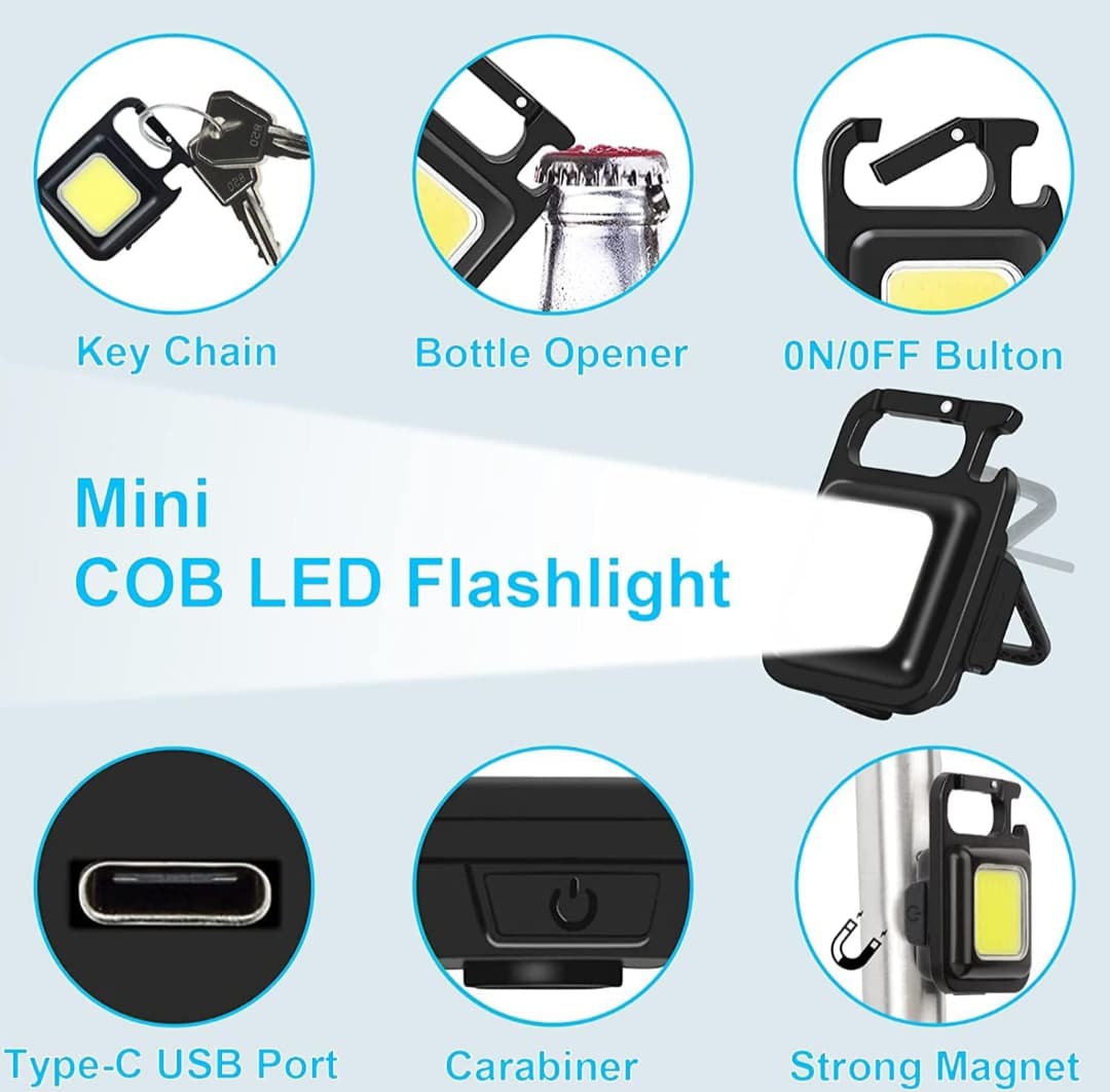 COB Keychain Light – Bright & Portable LED Flashlight