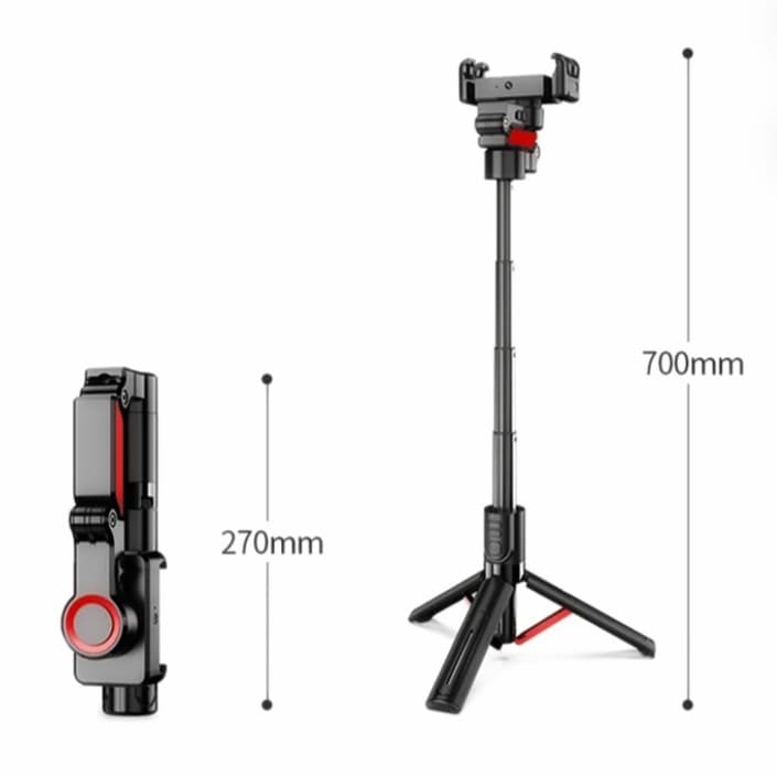 C10 Handheld Phone Stabilizer Gimbal – AI Face Tracking & 360° Rotation