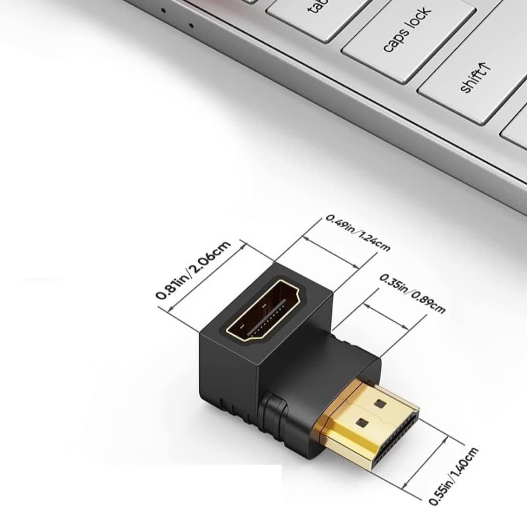 HDMI 90-Degree L-Shaped Adapter (Male to Female)