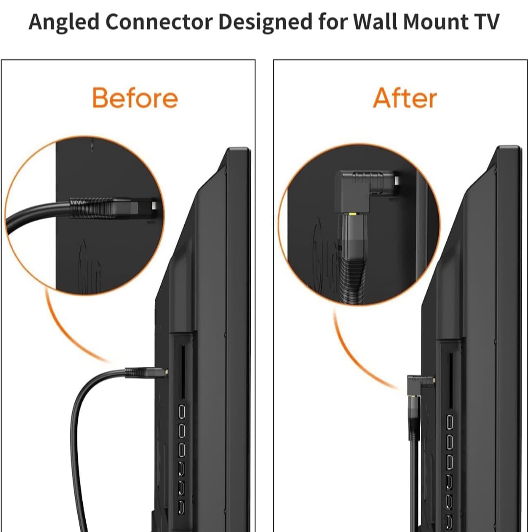 HDMI 90-Degree L-Shaped Adapter (Male to Female)