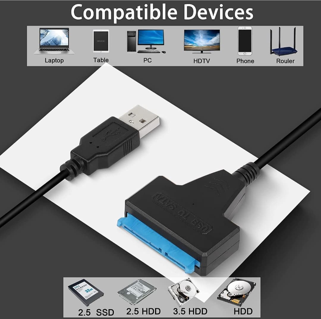 USB 3.0 to SATA Adapter – Supports 2.5"/3.5" HDD & SSD