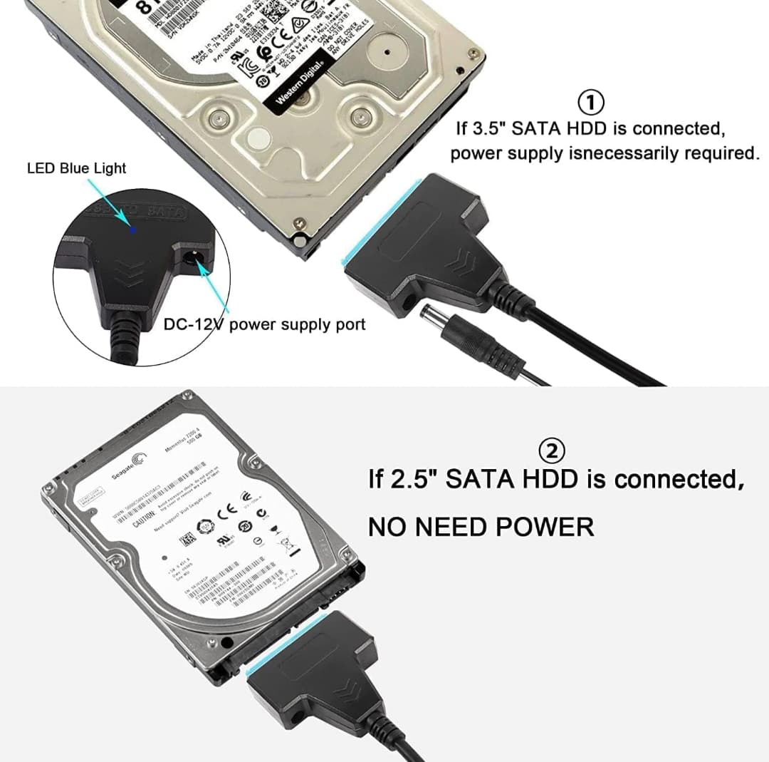 USB 3.0 to SATA Adapter – Supports 2.5"/3.5" HDD & SSD