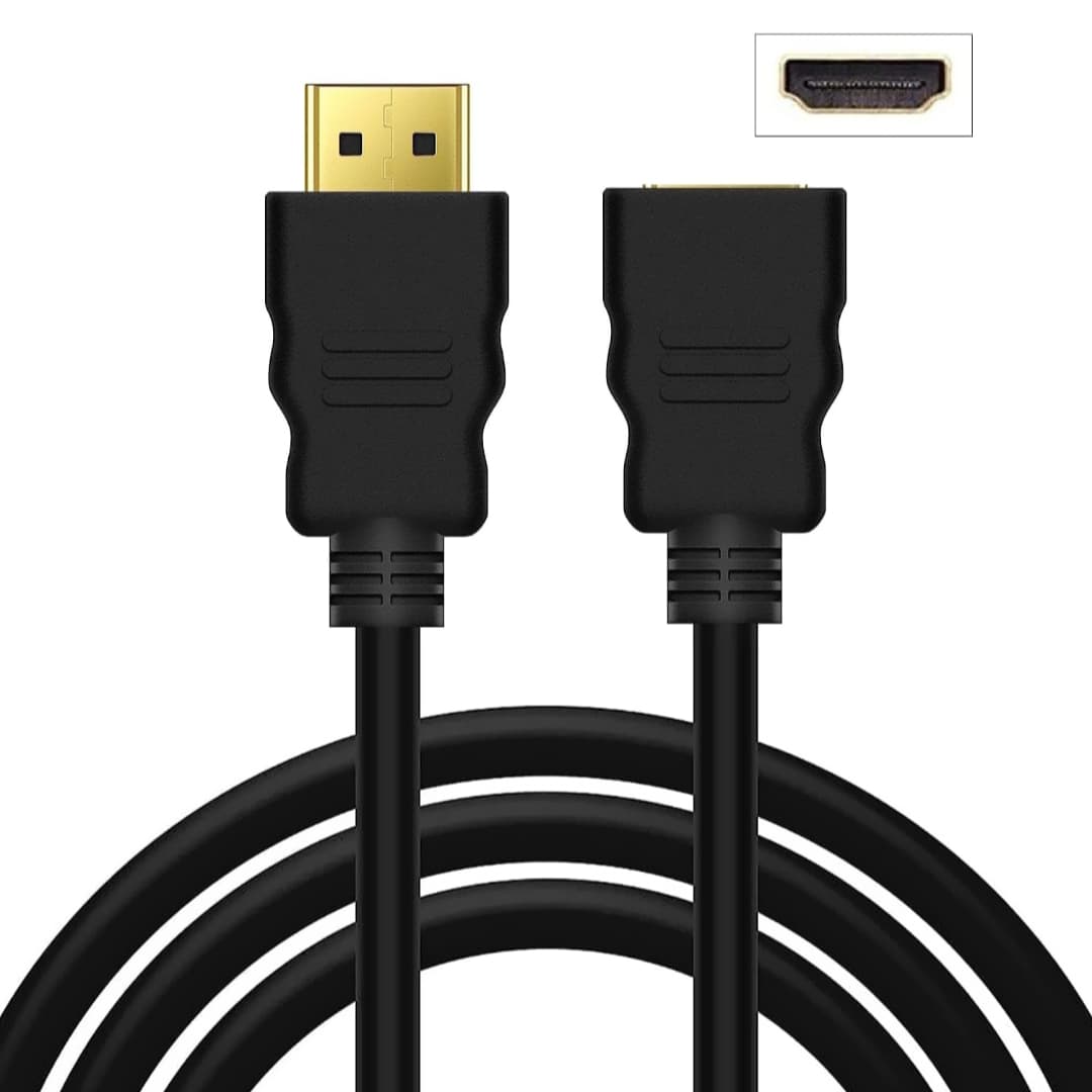 HDMI Extension Cable (1.5M, Black) – Male to Female