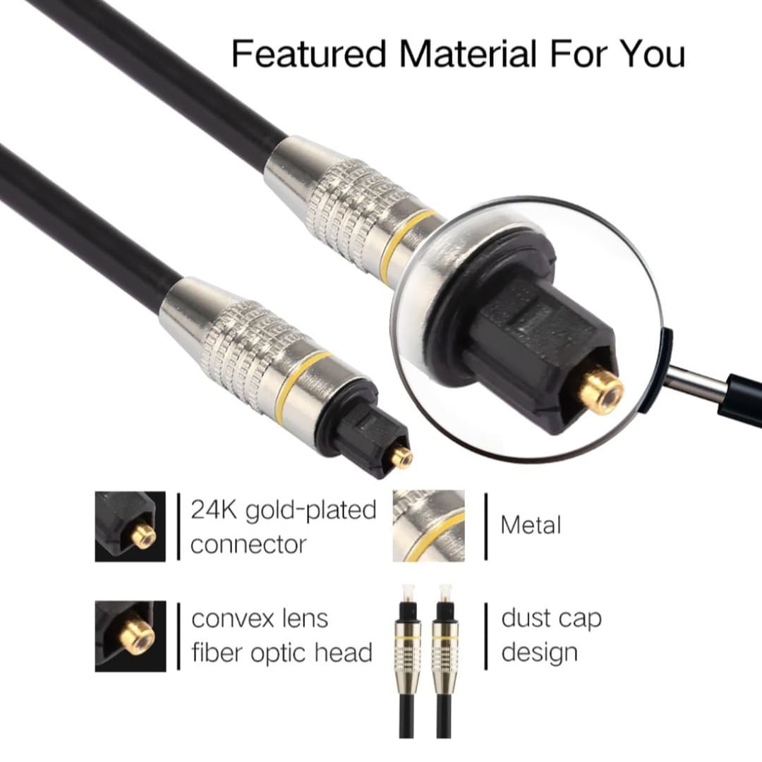 (1.5m) Male to Male Digital Optical Audio Cable