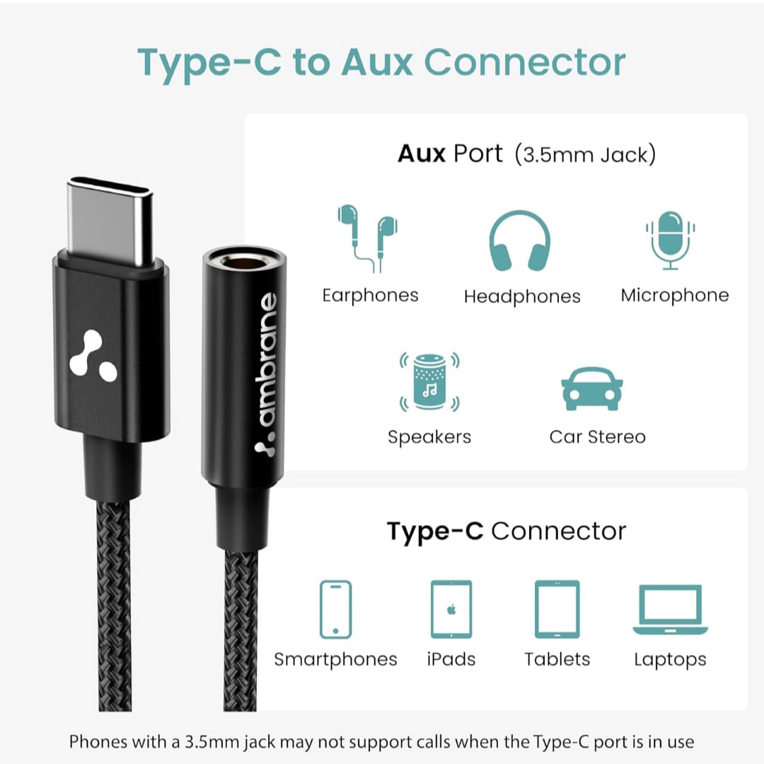 Type-C to 3.5mm Audio Jack Converter