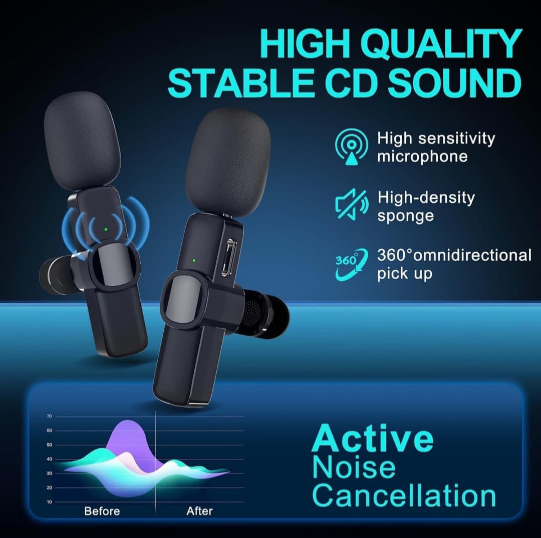 Dual Wireless Bluetooth Collar Microphone