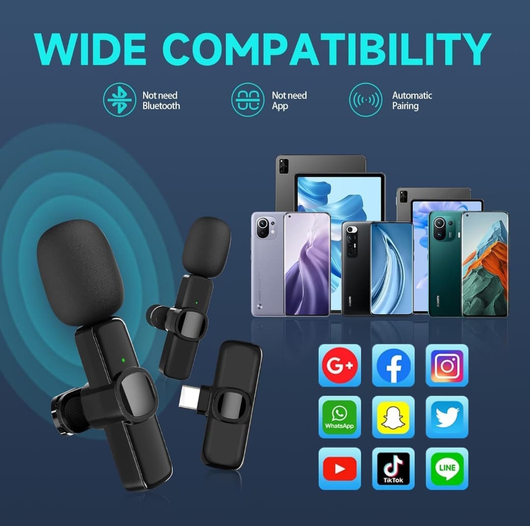 Dual Wireless Bluetooth Collar Microphone