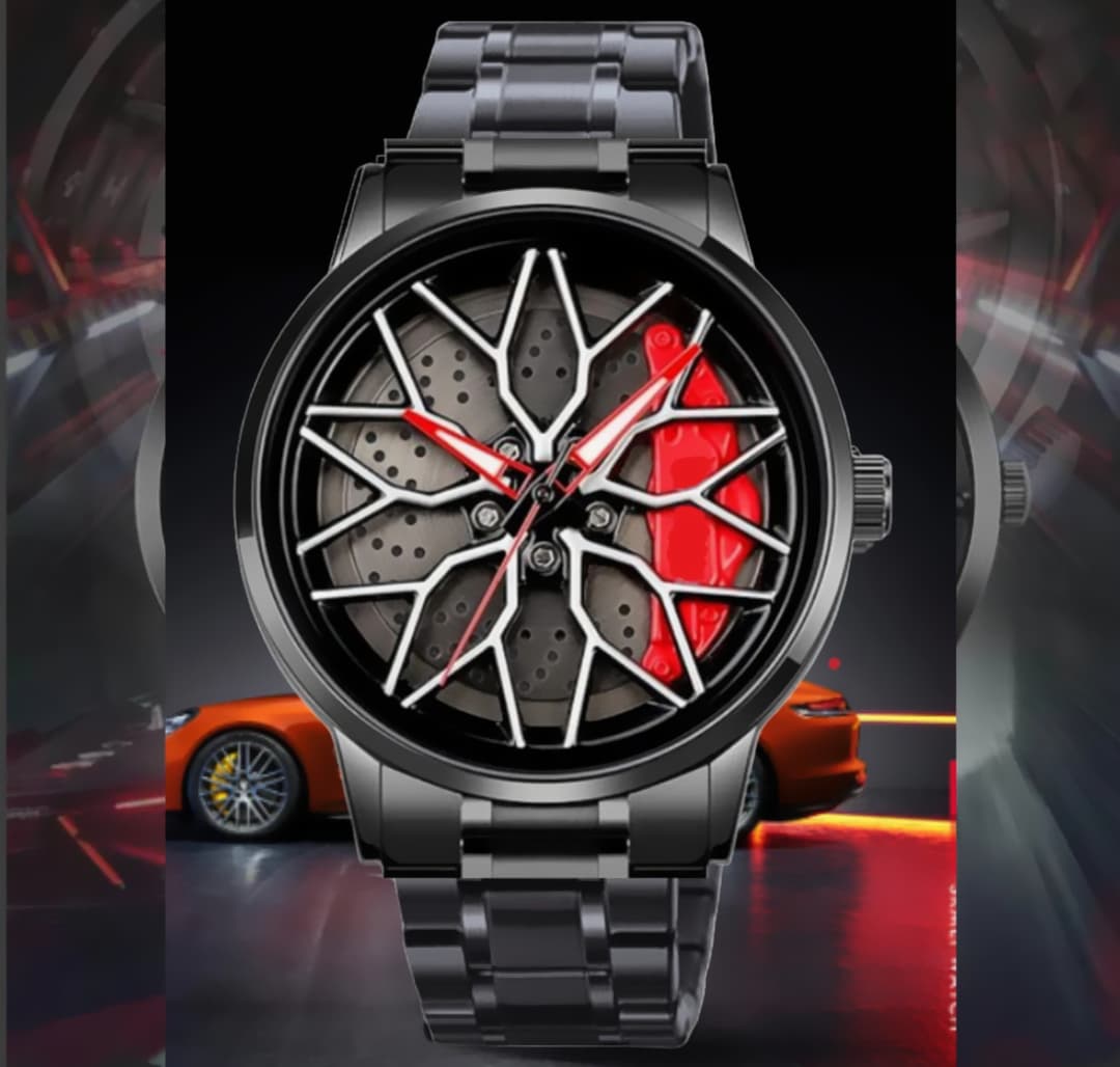 Car Wheel Rolling Dial Watch
