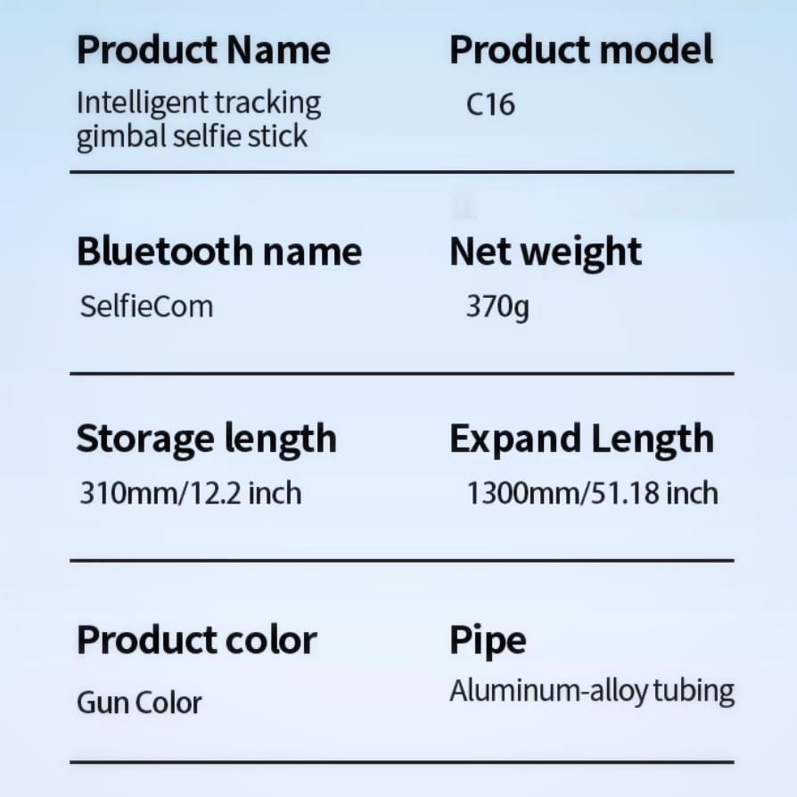 C16 (GEN 2) Intelligent AI Gesture Control Selfie Stick