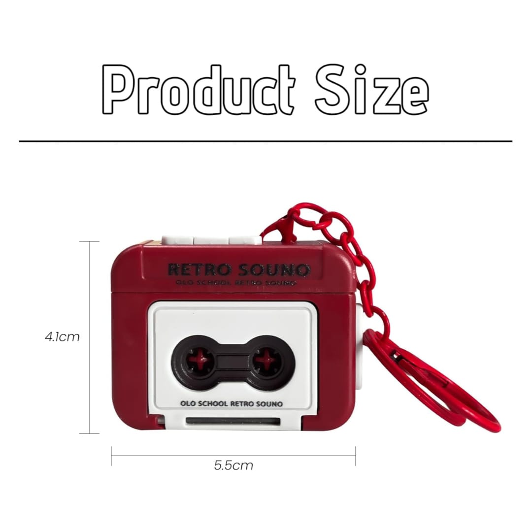 Retro Mini Tape Recorder Keychain
