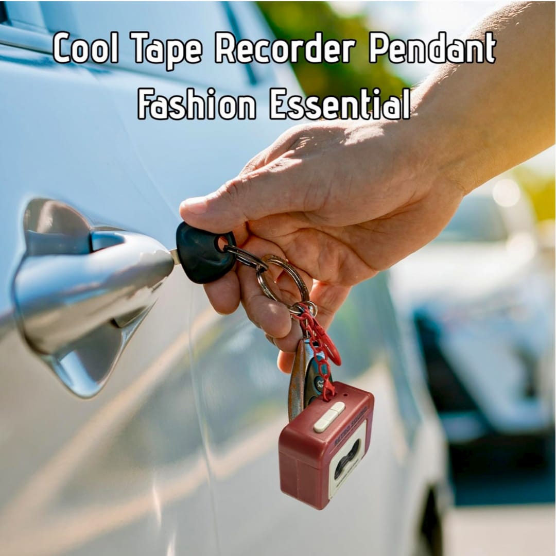 Retro Mini Tape Recorder Keychain