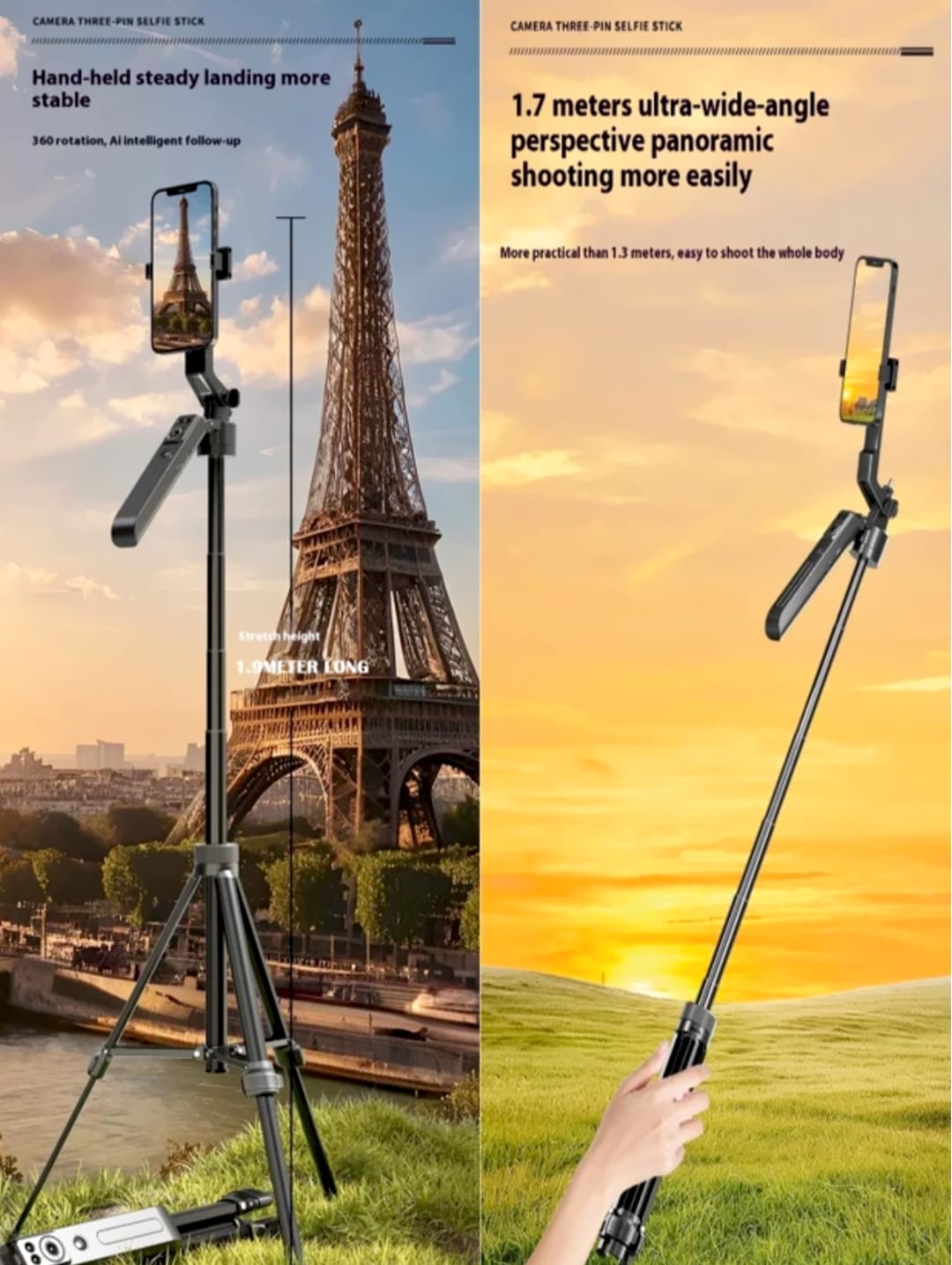 C19 AI Extendable Selfie Stick Tripod (1.9M)