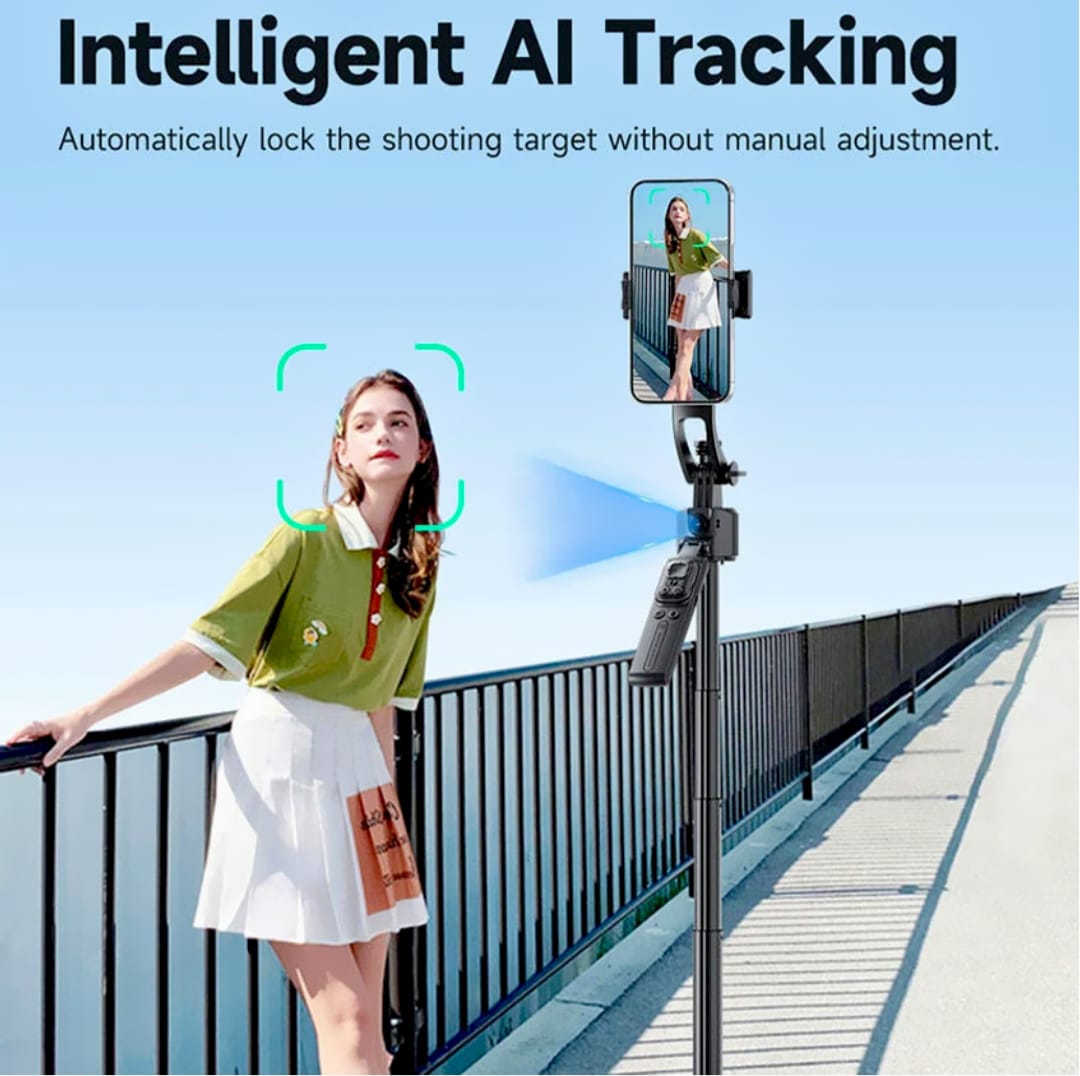 TT07 AI Face Tracking 360° Selfie Stick Tripod (1.76m, Black)