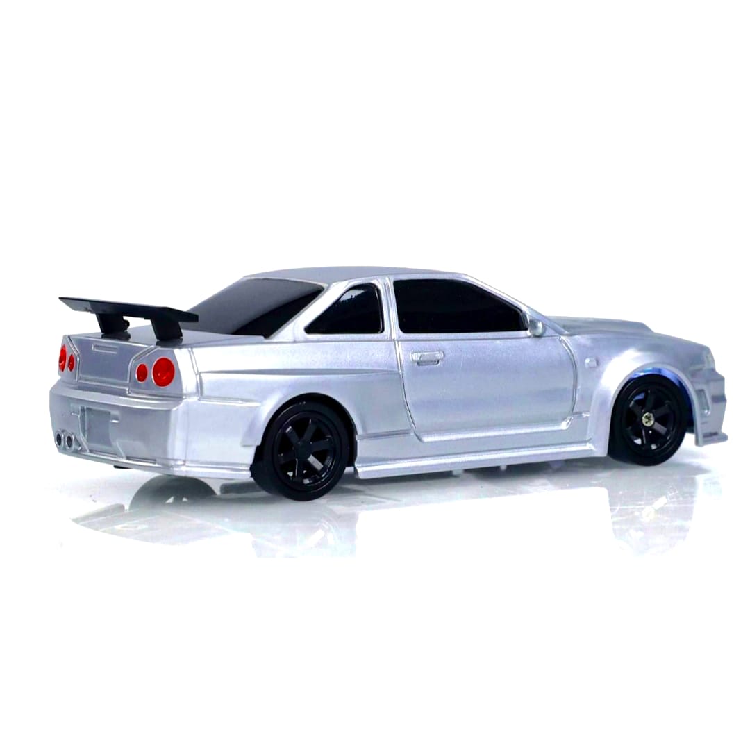 1:43 RC Drift Nissan GT-R R34 (Silver)