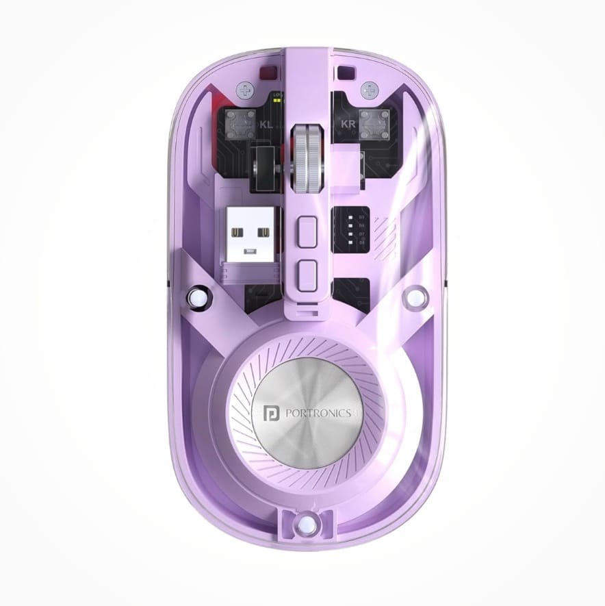 Transparent Wireless Bluetooth Mouse with Dual Connectivity & Rechargeable Battery
