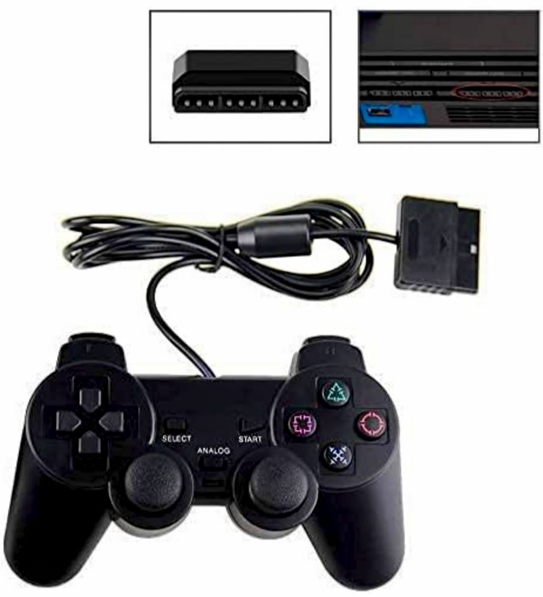 Wired DualShock Controller for PlayStation 2 – Black