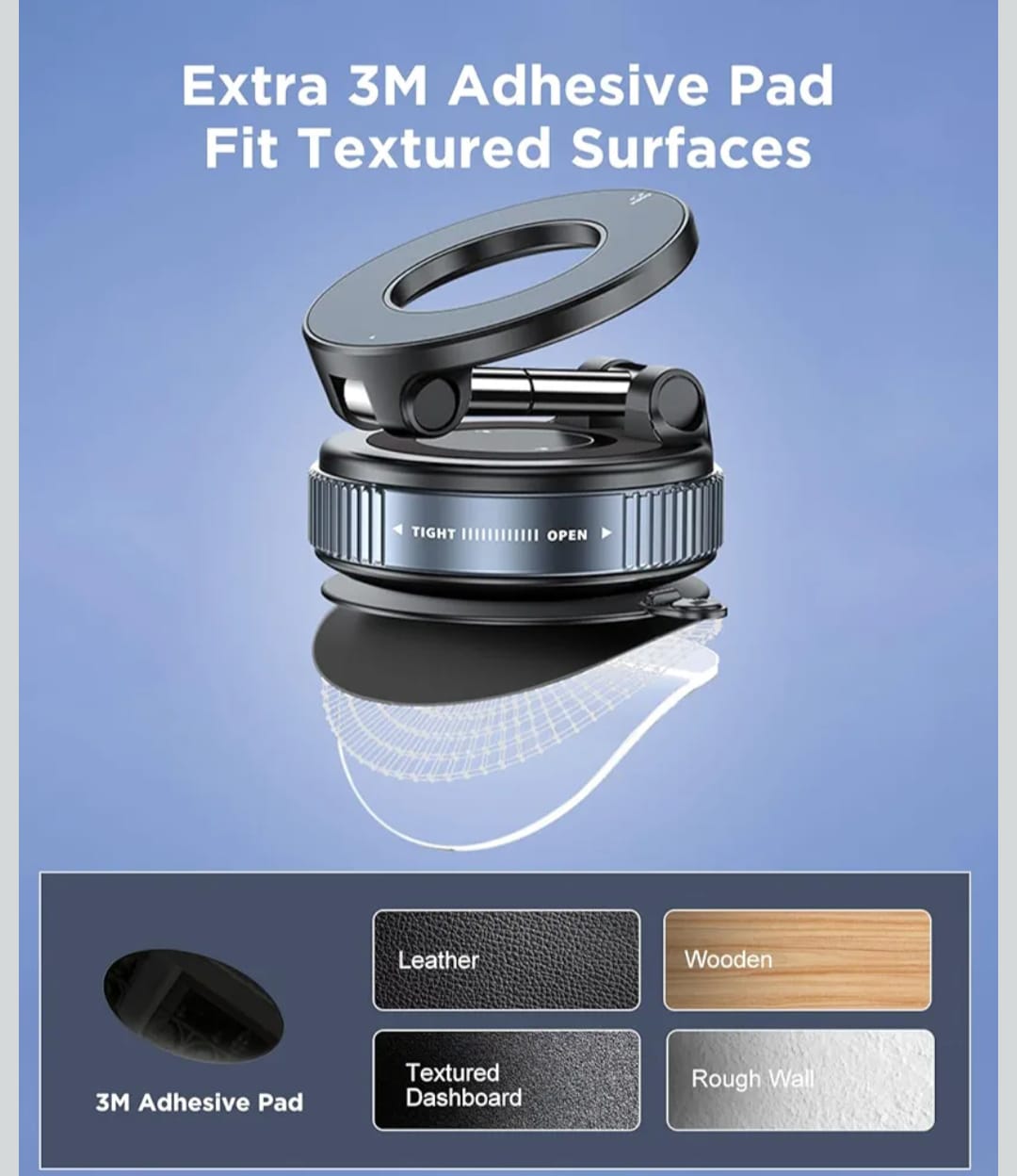 Vacuum Magnetic Foldable Mobile Holder (360° Rotatable)