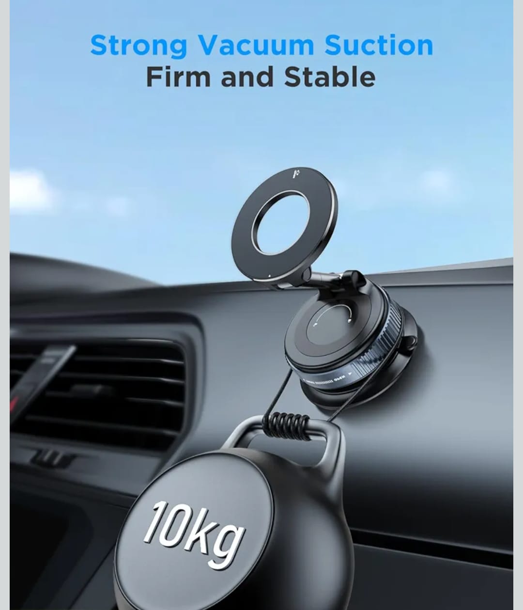 Vacuum Magnetic Foldable Mobile Holder (360° Rotatable)