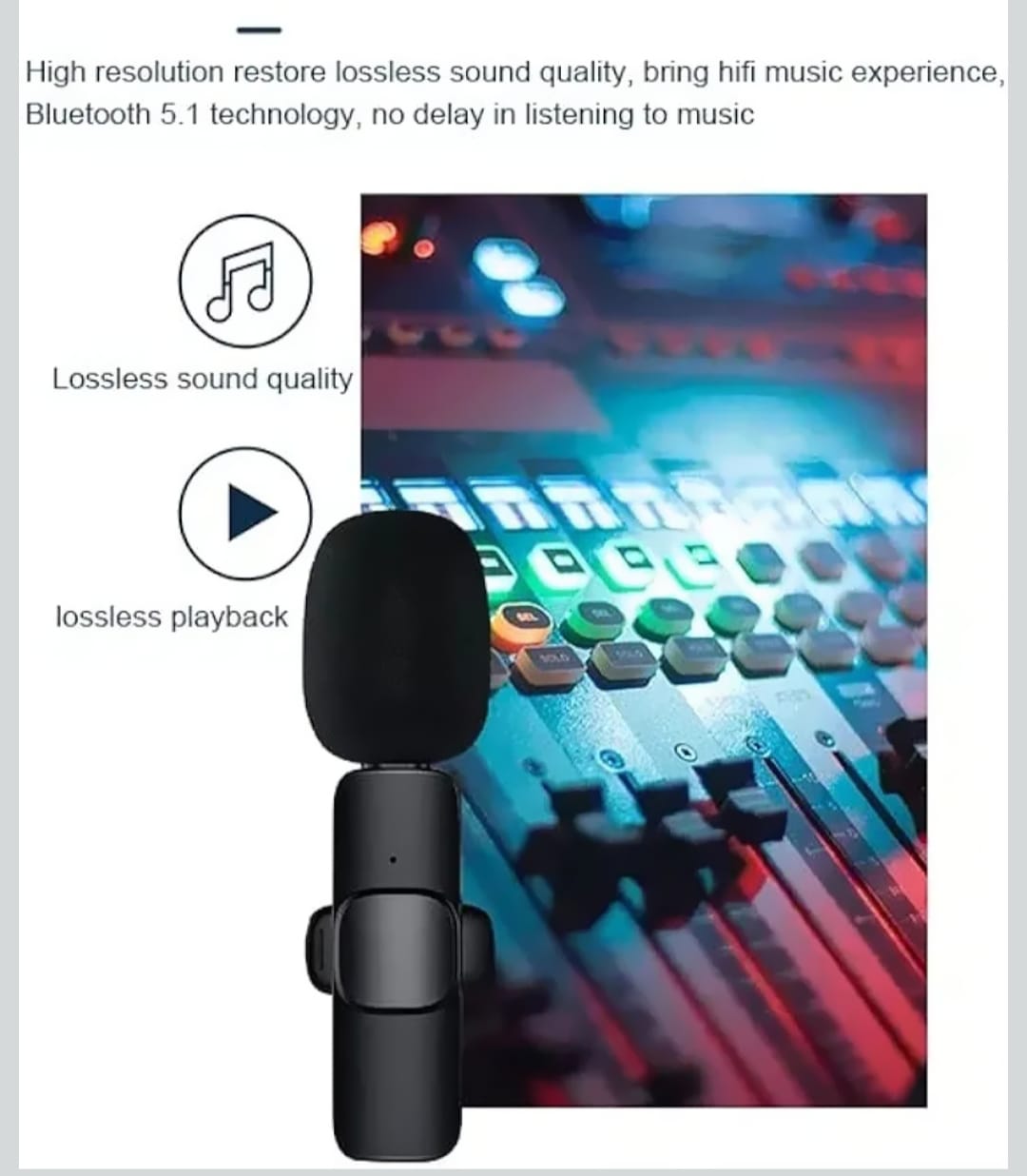 K-35 Wireless Collar Microphone | Plug & Play | Noise Reduction