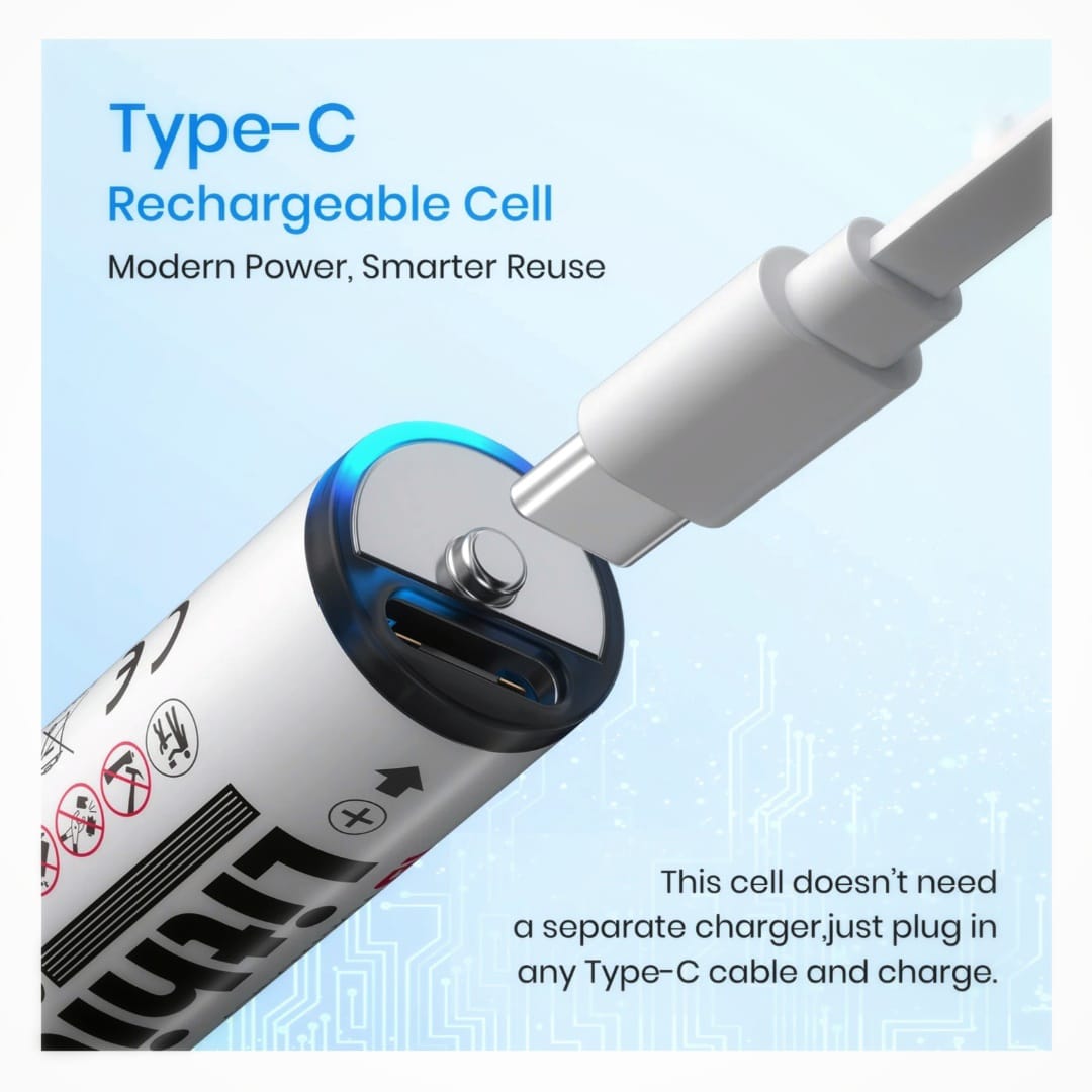 AA Type-C Rechargeable Batteries (Pack of 2)