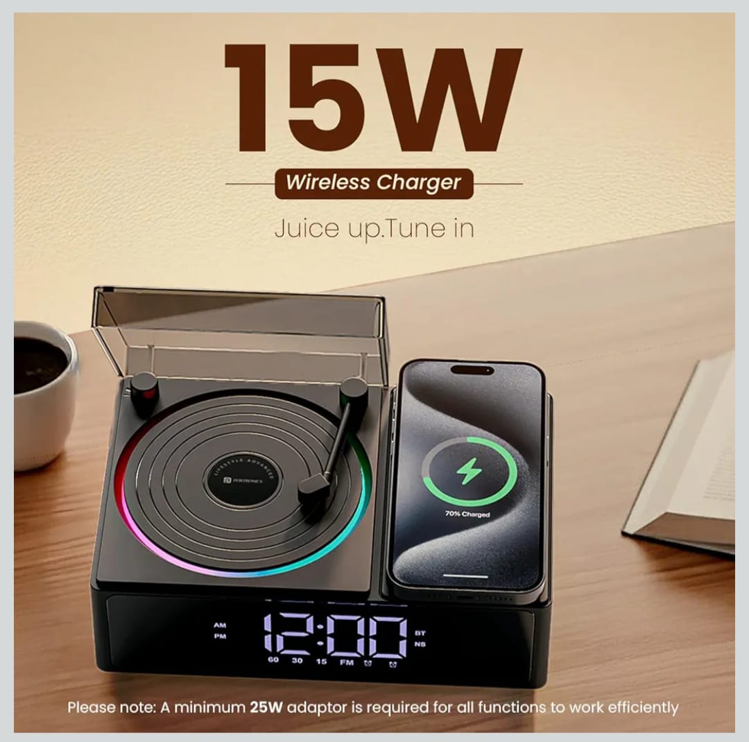SoundFlow 5W Retro Speaker & 15W wireless charger