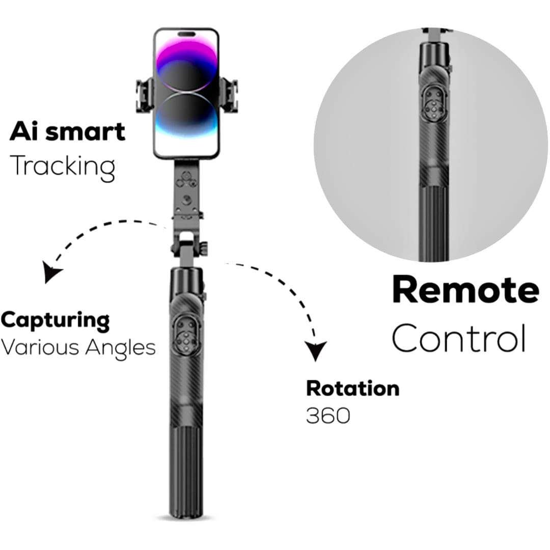 AI Face Tracking Selfie Stick with Tripod-5.5 ft
