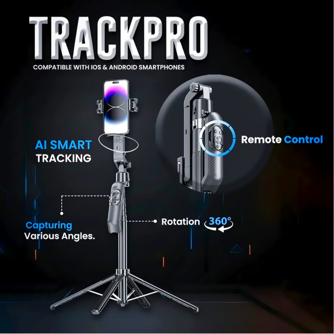 AI Face Tracking Selfie Stick with Tripod-5.5 ft